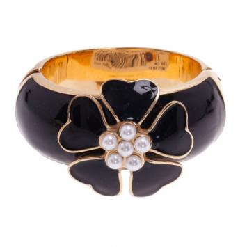 Moschino Beaded Flower Black and White Bracelet 17CM