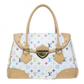 Louis Vuitton White Multicolor Monogram Leather Beverly GM