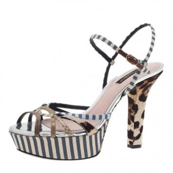 Dolce and Gabbana Strappy Platform Sandals Size 37