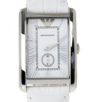 Emporio Armani White Stainless Steel AR1672 Women's Wristwatch 20MM