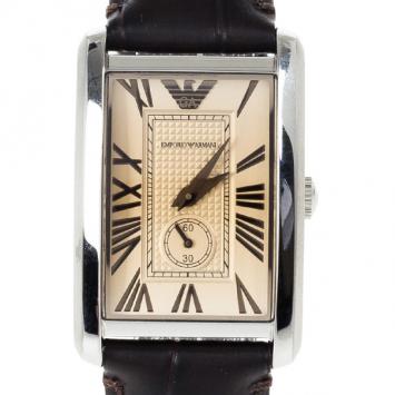 Pre Owned Emporio Armani Bronze Stainless Steel AR1637 Men's Wristwatch 38MM