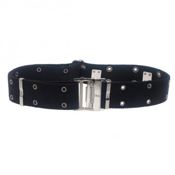 Dior Black Canvas Clasp Belt 70CM