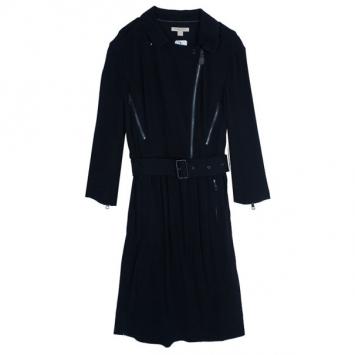 Burberry Black Zip Front Utility Dress M