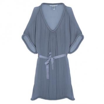 Diane Von Furstenberg Grey Sol Chiffon Dress M