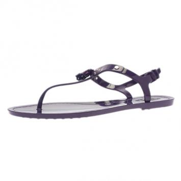 Tod's Purple Tassel Detail Thong Jelly Sandals Size 41