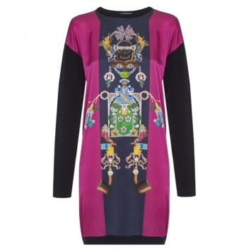 Mary Katrantzou Knipi Purple Sweater Dress M