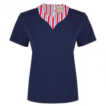 Roksanda Ilincic Aubin Navy Wool and Silk Top M