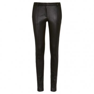 Jason Wu Black Leather Stovepipe Trousers M