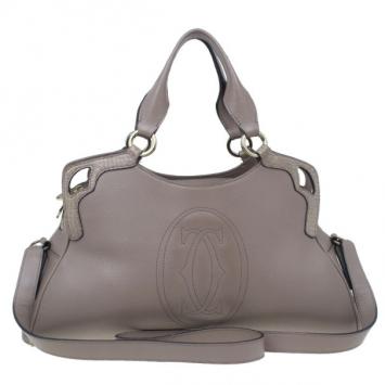 Cartier Beige Calfskin Small Marcello De Cartier Hobo
