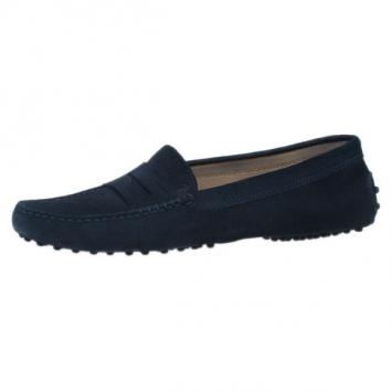 Tod's Black Suede Gommini Moccasin Driving Loafers Size 40