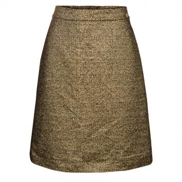 Pre Owned Chanel Gold Metallic Skirt M