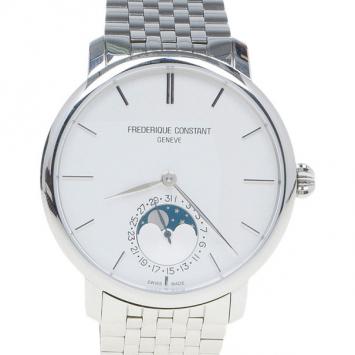 Pre Owned Frederique Constant White Stainless Steel Slimline Men's Wristwatch 41MM