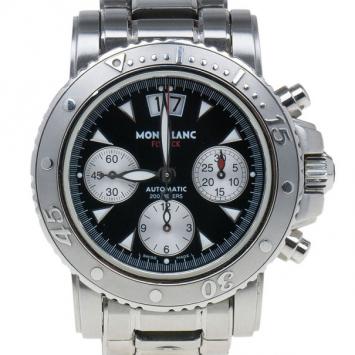 Pre Owned Montblanc Black Stainless Steel Sport XXL Men's Wristwatch 41MM