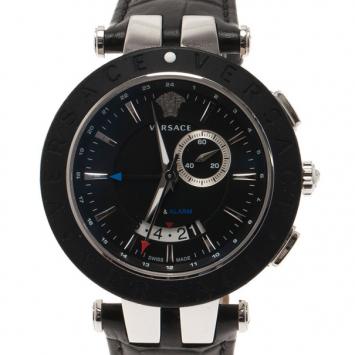 Pre Owned Versace Black Stainless Steel and Rubber V Race 29 G Men's Wristwatch 45MM