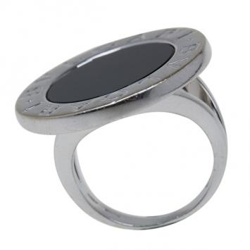 Bvlgari Bvlgari Onyx 18K White Gold Ring Size 52.5