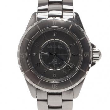 Chanel Grey Unidirectional Titanium Ceramic J12 Unisex Wristwatch 39MM