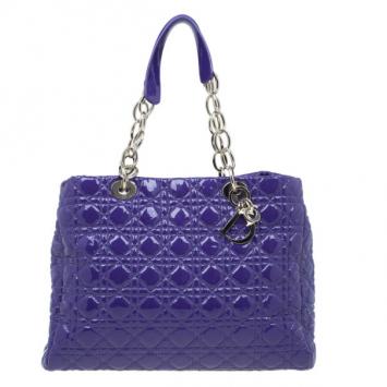 Dior Purple Soft Patent Leather Large Shopping Tote