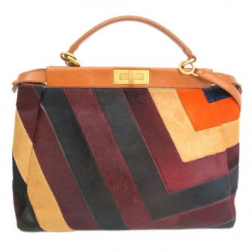 Fendi Suede Multicolor Peekaboo Tote