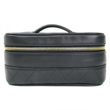 Pre Owned Chanel Black Calfskin Vanity Bag