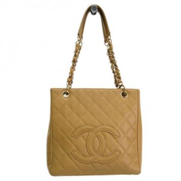 Chanel Beige Caviar Petite Shopper Tote