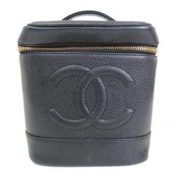 Pre Owned Chanel Black Caviar Vanity Bag