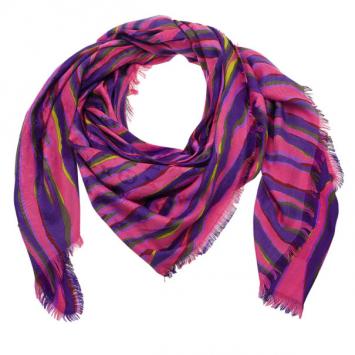 Louis Vuitton Multicolor Striped Silk and Wool Square Shawl