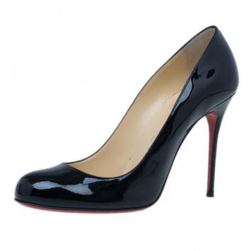 Christian Louboutin Black Patent Fifi Pumps Size 38.5