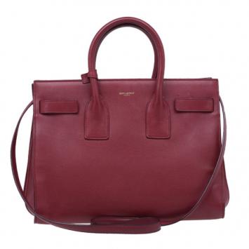 Saint Laurent Paris Red Leather Small Sac De Jour Tote