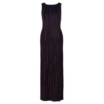 Moschino Brown Jeweled Maxi Dress M