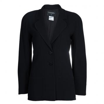 Pre Owned Chanel Black Wool Jacket M