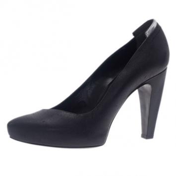 Balenciaga Black Leather Asymmetrical Pumps Size 38.5
