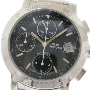 Pre Owned Girard Perregaux Stainless Steel Mens Tachymeter GP7500 Wristwatch 36 MM