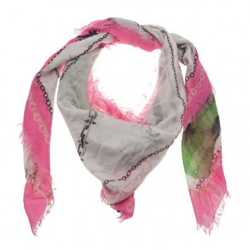 Alexander McQueen Panther Skull and Chain Print Square Scarf