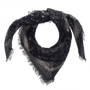 Alexander McQueen Black Morphing Python Square Scarf