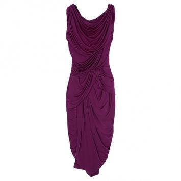 Tadashi Shoji Fuschia Draped Jersey Dress M