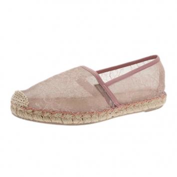 Valentino Pink Lace and Leather Espadrilles Size 37