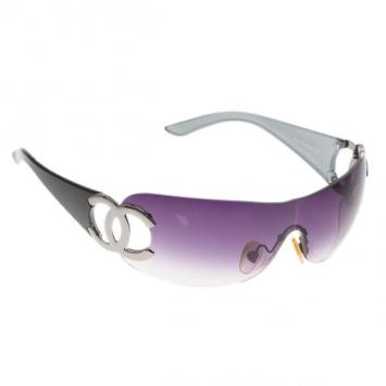 Chanel Black CC Logo Shield Sunglasses