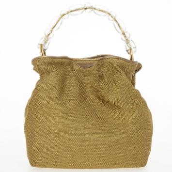 Christian Dior Metallic Beaded Handle Mini Hobo