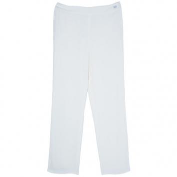Chanel White Silk Wide-leg Trousers M