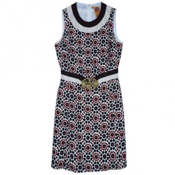 Tory Burch Multicolor Belted Sheath Dress M