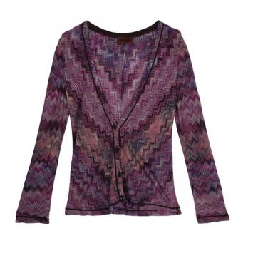 Missoni Pink Zig-Zag Knit Cardigan S