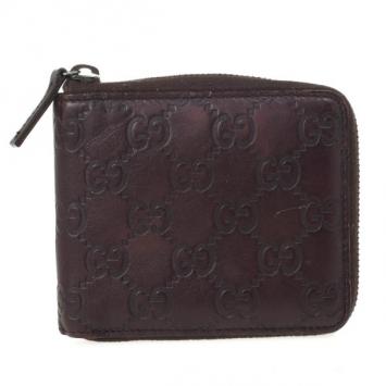 Gucci Brown Guccissima Leather Compact Zippy Wallet