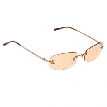 Chanel Brown 4002 Rimless CC Aviators