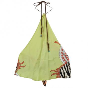 Roberto Cavalli Silk Scarf Halter Top S
