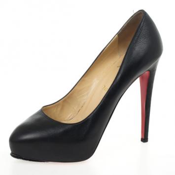 Christian Louboutin Black Leather Miss Clichy Platform Pumps Size 41