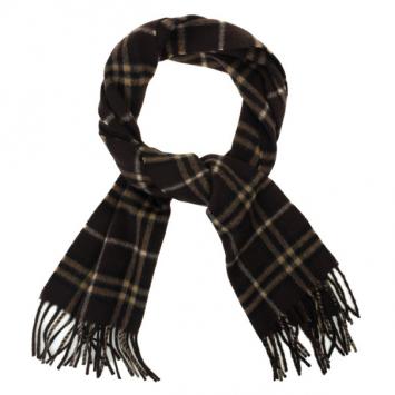 Burberry Brown Novacheck Cashmere Scarf