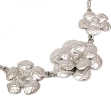 Chanel Camelia Silver Toned Necklace