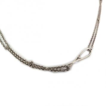 Hermes Long Chaîne d'Ancre Silver Necklace