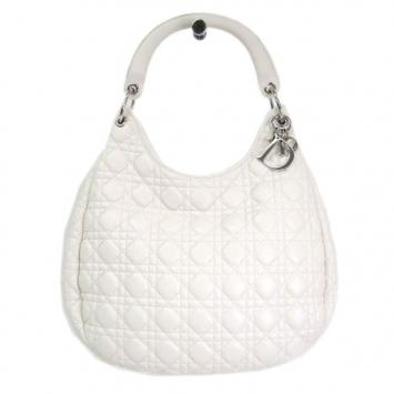 Dior White Leather Cannage Large Hobo