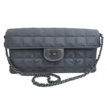 Chanel Grey Fabric Matlasse Chocolate Bar Flap Bag